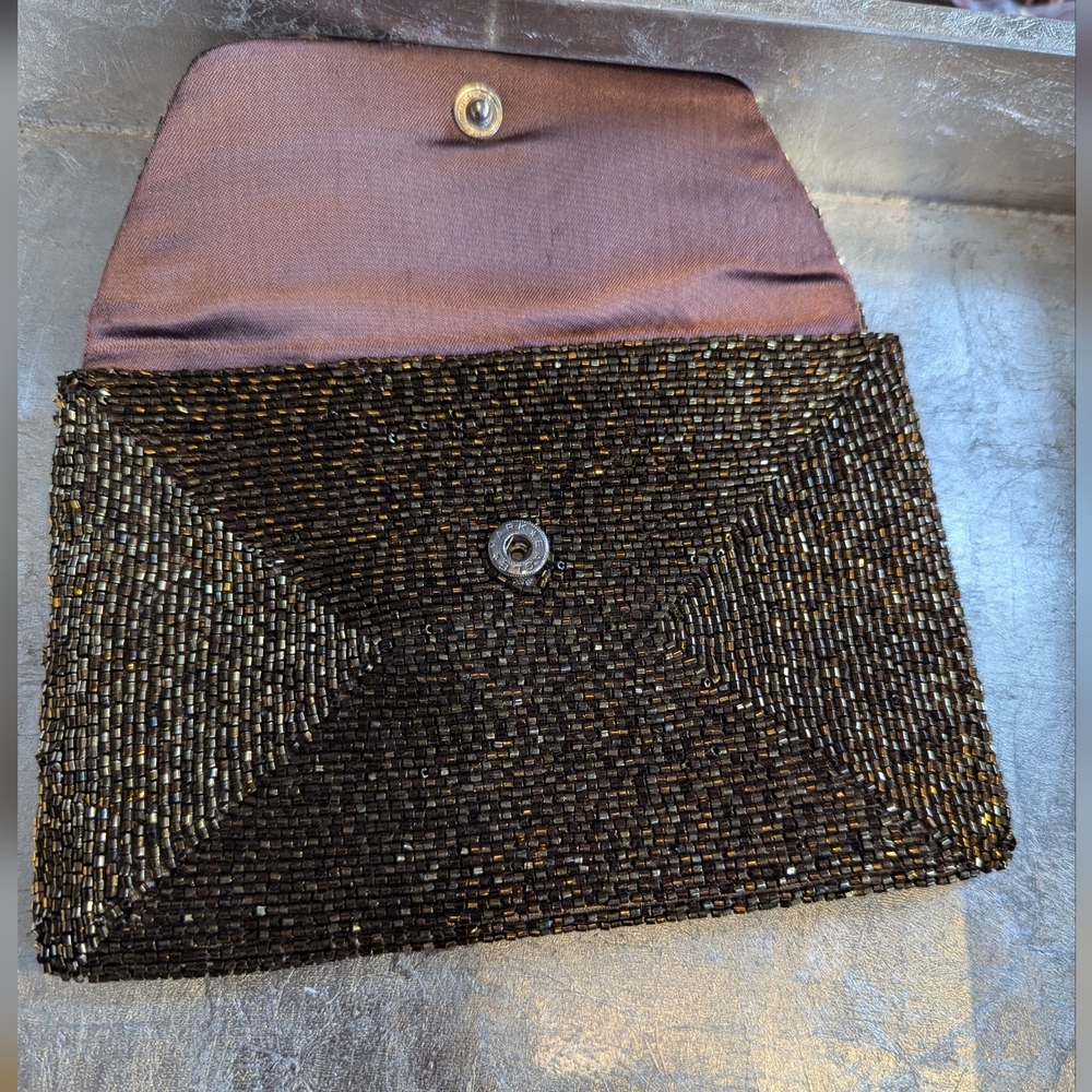 Richere Bag Vintage Beaded Clutch Gold Snap New Years Eve Holiday Vintage Japan - Picture 4 of 9